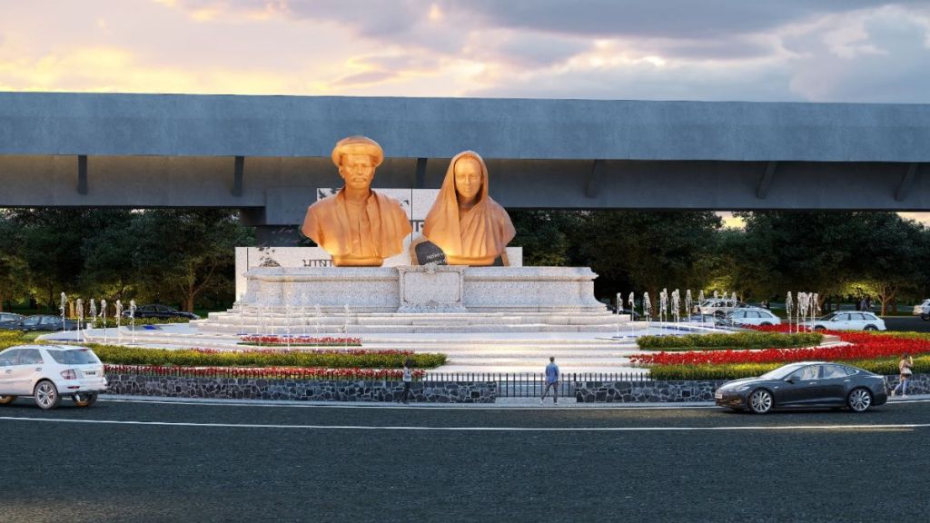 Inauguration of sculpture of Mahatma Phule and Savitribai Phule in Nashik Inauguration of sculpture of Mahatma Phule and Savitribai Phule in Nashik