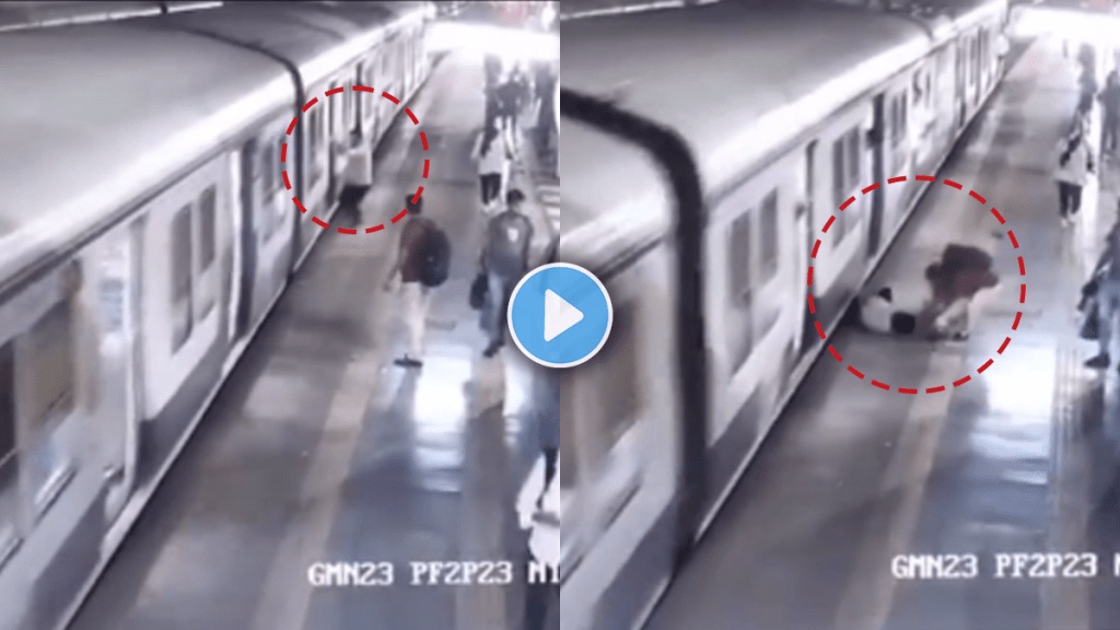 Mumbai police hero saved a man from local train accident at Goregaon station viral video