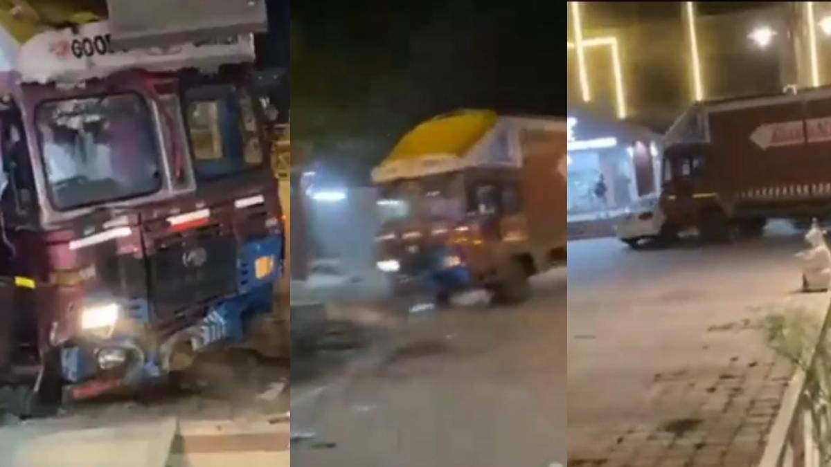 Pune Solapur Road A drunk truck driver rammed a truck into a hotel the ...