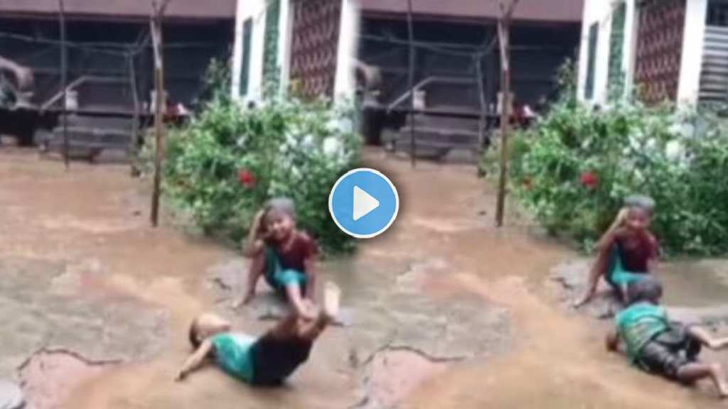 Elder brother was happy to see the younger one fall