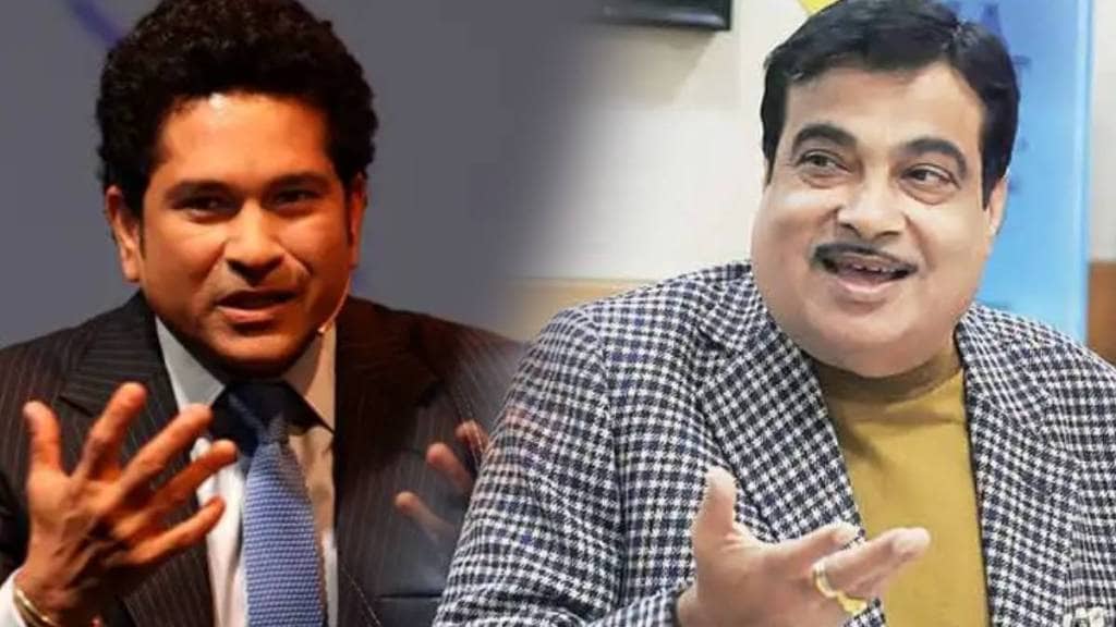 sachin tendulkar nitin gadkari sachin tendulkar nitin gadkari