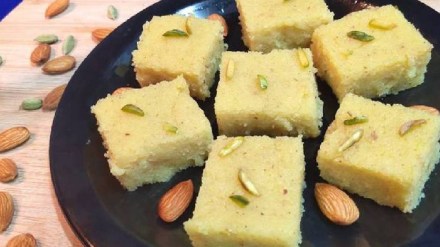 Ganpati Naivedya Recipes how to make semolina barfi ravyachi barfi prasad recipe