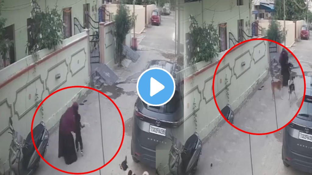 Shocking video Brave Mother Saved his Kid from Stray Dogs in Karimnagar Telagana Shocking video Brave Mother Saved his Kid from Stray Dogs in Karimnagar Telagana