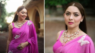 Sonalee Kulkarni Pink Saree