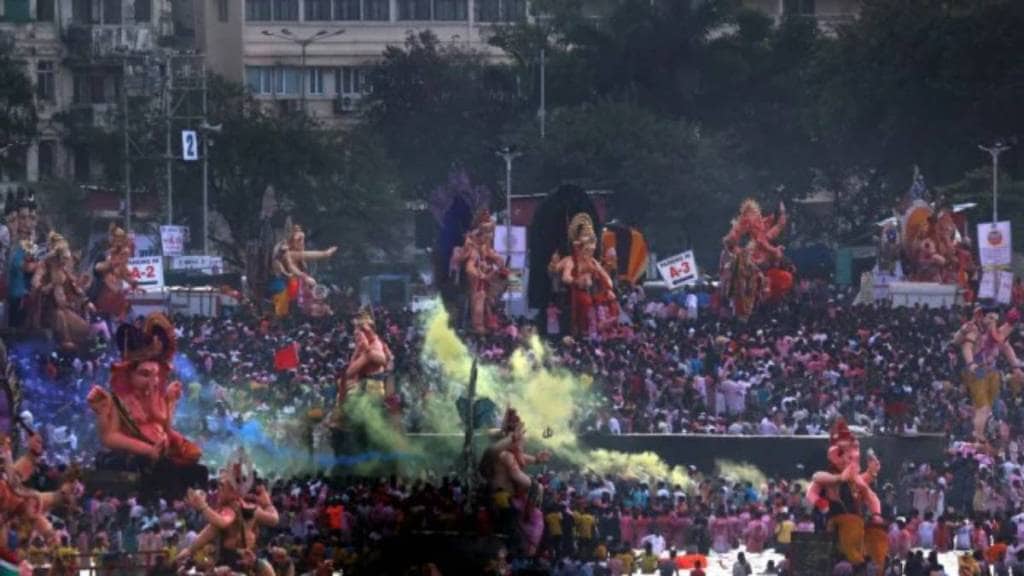 communal tension erupt after stone pelted during ganesh immersion procession