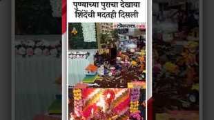 Pune Flood Theme Bappas Decoration in Shivsena Office