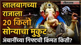 lalbaugcha raja anant ambani and ambani family offer 20 kg gold crown