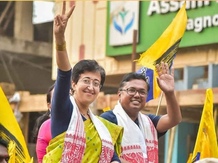 delhi cm atishi marlena saree looks