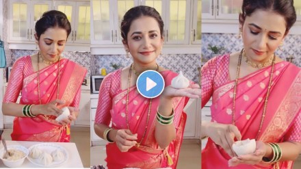 tharala tar mag fame jui gadkari make ukdiche modak on set tharala tar mag fame jui gadkari make ukdiche modak on set