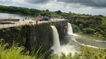 nar madi waterfall in the historical Naladurg Bhuikot Fort is start nar madi waterfall in the historical Naladurg Bhuikot Fort is start