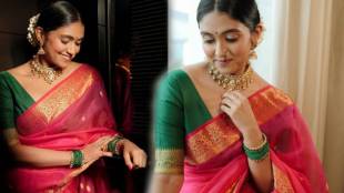 rinku rajguru latest photoshoot in gulabi saree