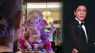 Shah Rukh Khan welcomes ganpati bappa at mannat
