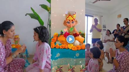 urmila and adinath kothares daughter jiza create bal ganesh from toys