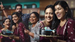 Premachi Goshta Fame Komal Somare Gajmal Birthday Celebration on serial set photos viral