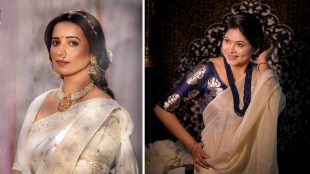 Marathi Actress White Saree Look Navratri 2024