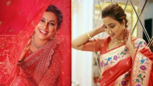 Navratri 2024 Marathi Actress Red Saree