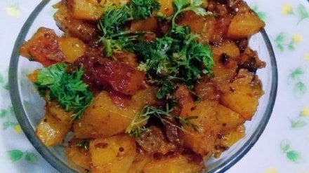 kachya papayachi sukhi bhaji recipe in marathi bhaji recipe
