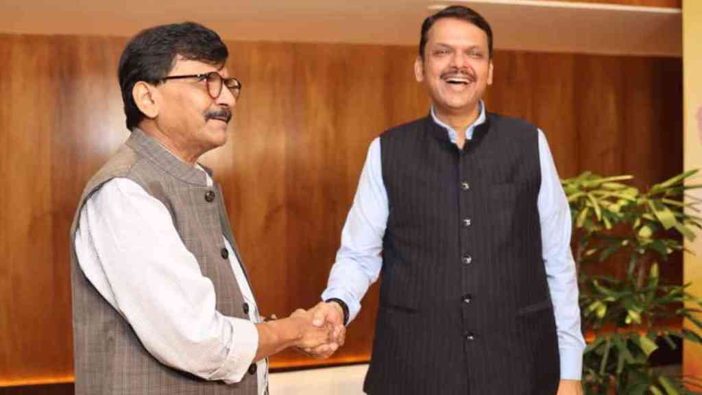 Former CM Devendra Fadnavis of the BJP and Sena leader Sanjay Raut Meet Former CM Devendra Fadnavis of the BJP and Sena leader Sanjay Raut Meet