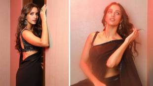 Tripti dimri black saree Look