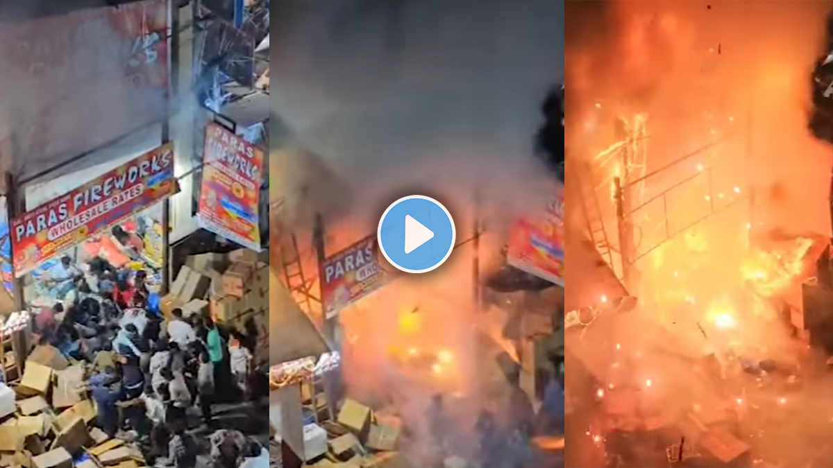 Fire breaks out at a fire cracker shop at Ramkote Hyderabad paras fire ...