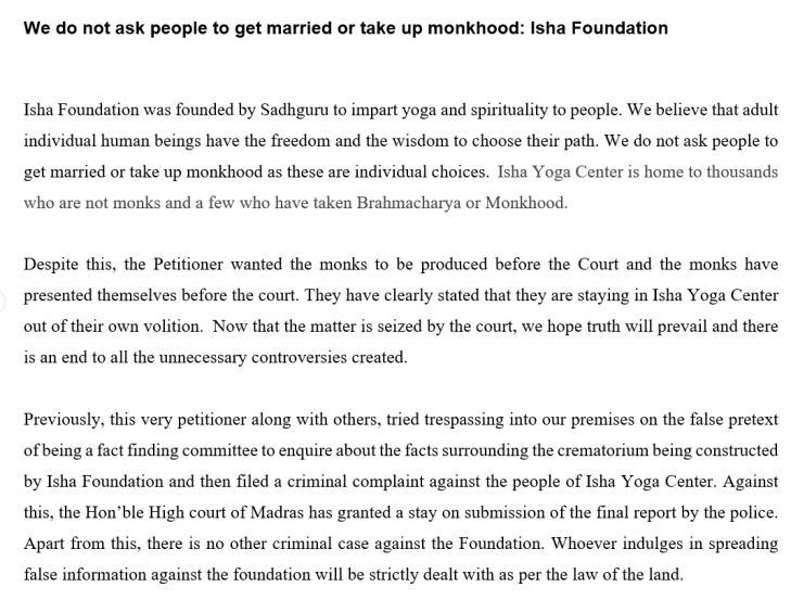 Jaggi vasudev isha foundation