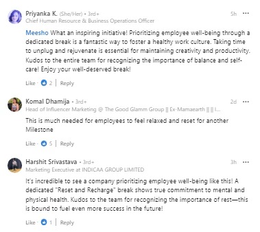 Meesho has announced a nine-day leave for its employees. (Photo: Meesho/LinkedIn)