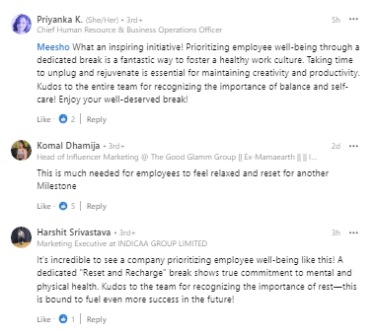 Meesho has announced a nine-day leave for its employees. (Photo: Meesho/LinkedIn)
