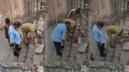 Damage to ancient steps at Banganga Mumbai news