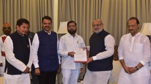 Eknath Shinde C. P. Radhakrishnan devendra fadnavis ajit pawar deepak kesarkar