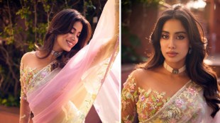 Janhvi Kapoor Pink Saree Look
