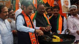 Maharashtra's Deputy Chief Minister attended the celebrations at the BJP office in Mumbai