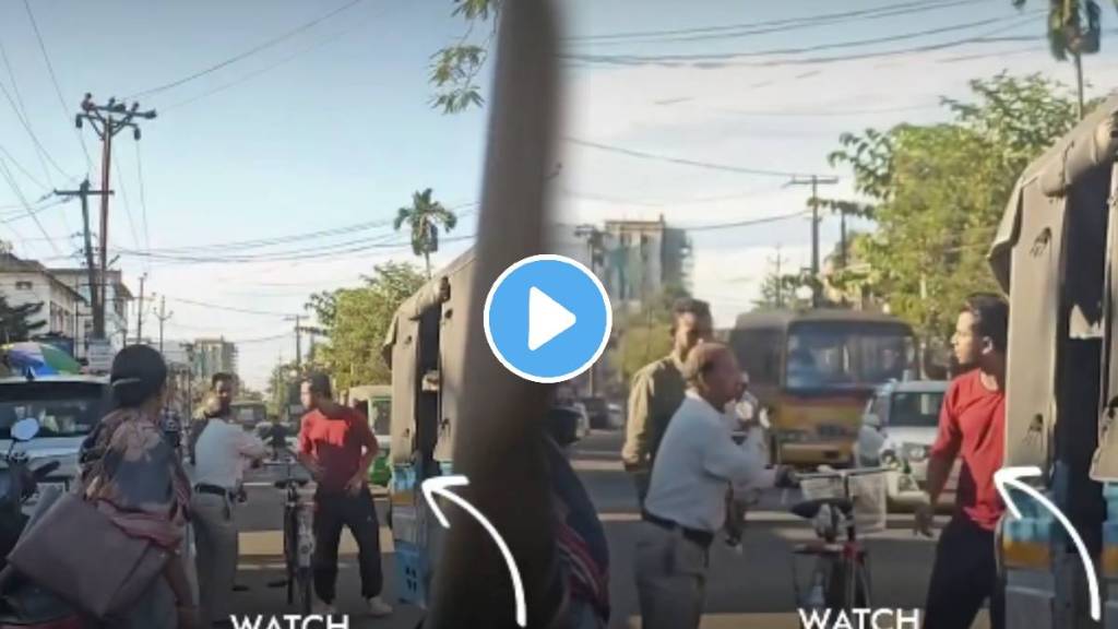Shocking video Assam Auto Driver Slaps Elderly Traffic Police Cop; Viral Video Leaves Internet Furious