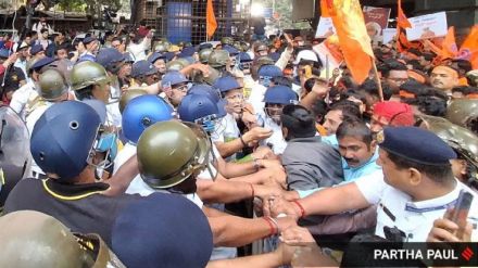 Protests have broken out in Kolkata over Bangladesh arresting Hindu monk
