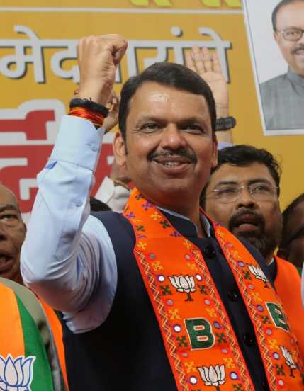 Maharashtra's Deputy Chief Minister attended the celebrations at the BJP office in Mumbai