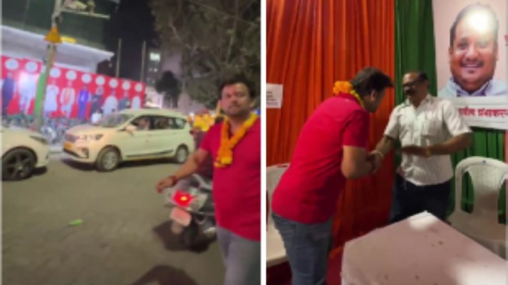 Congress candidate Bunty Shelke in Central Nagpur at BJP office during campaigning Congress candidate Bunty Shelke in Central Nagpur at BJP office during campaigning
