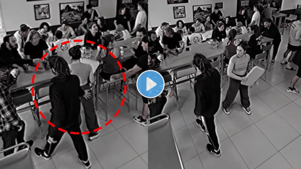 Young man abuses Waitress while she fight back hard viral video Young man abuses Waitress while she fight back hard viral video