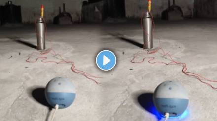 man light a small rocket using Alexa