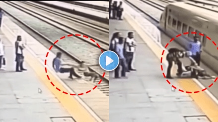 woman tries suicide on railway station man helped her viral video on social media