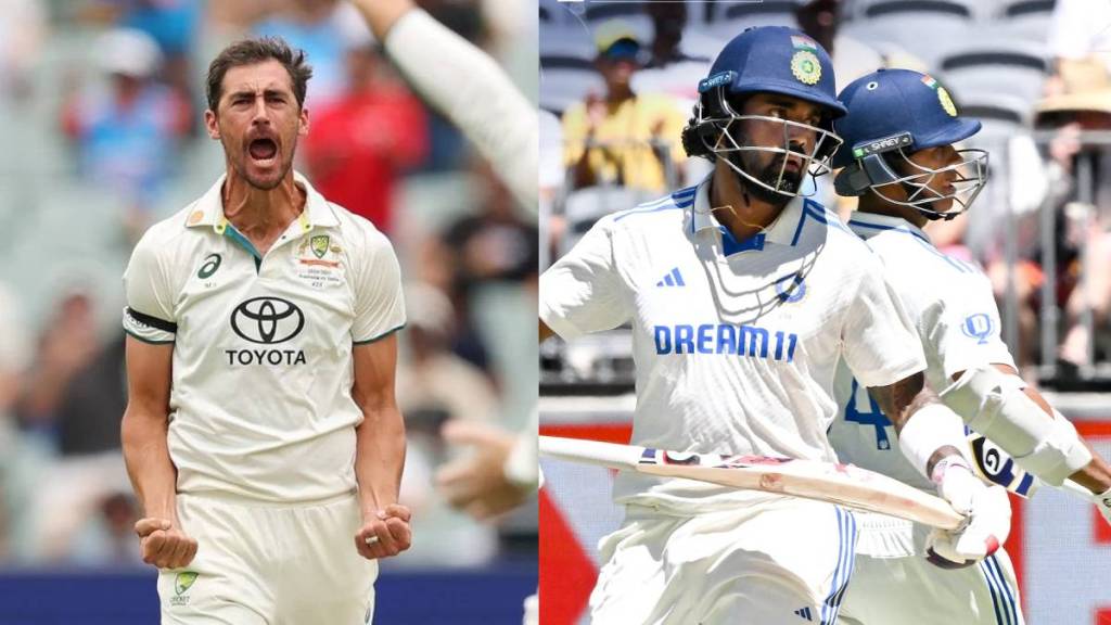 IND vs AUS India All Out on 180 Runs in 2nd Test Mitchell Starc 6 Wickets Nitish Reddy Adelaide