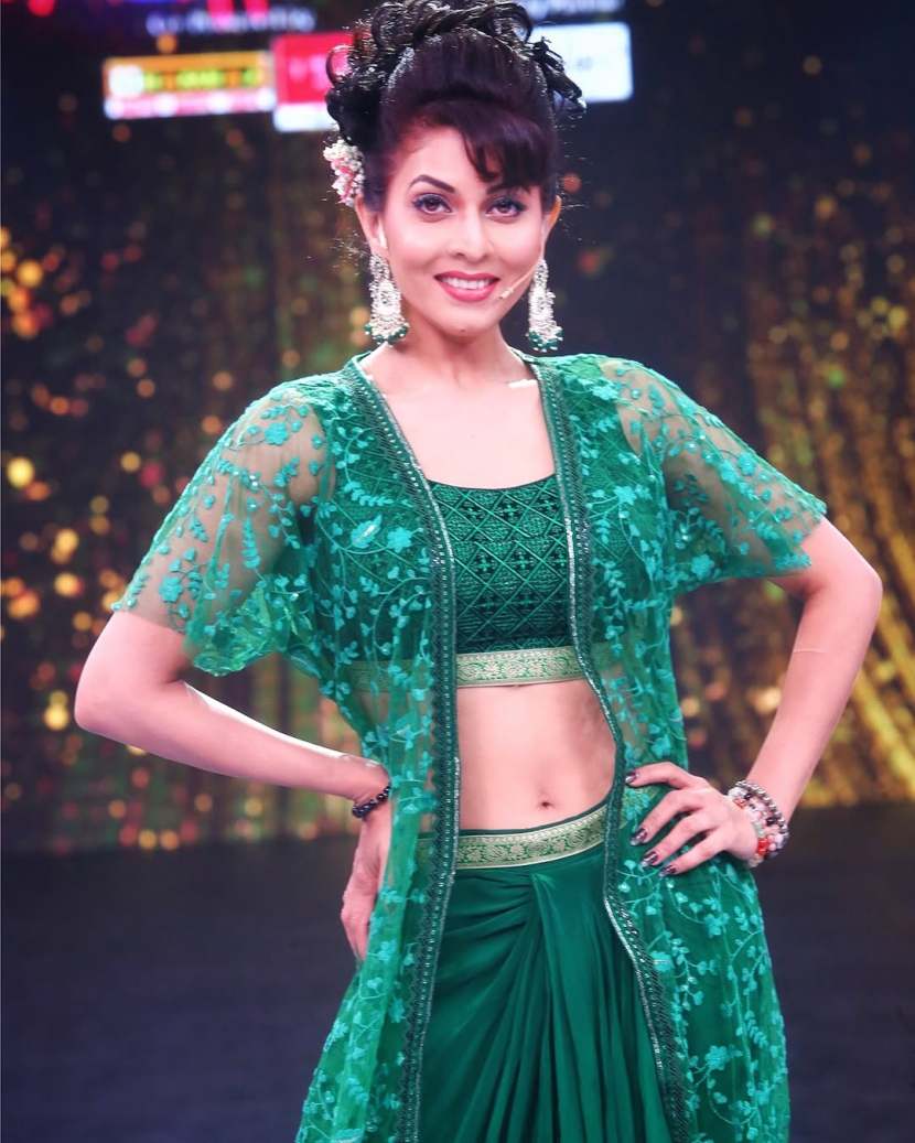 Madhavi Nimkar Checks Skirt Western Look