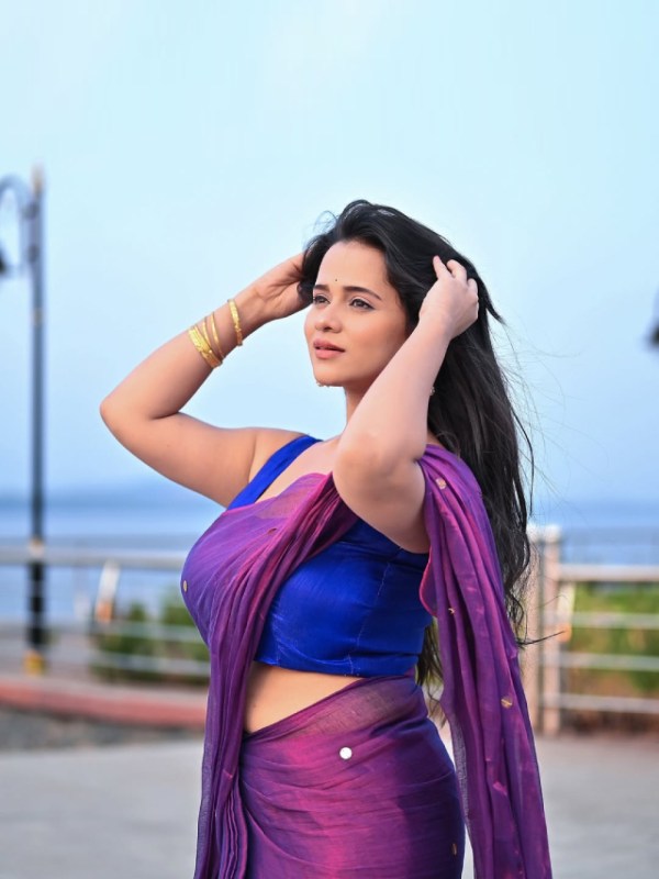 Madhura Joshi Purple Saree Reel Video