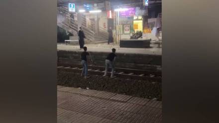 Ambivli railway station , Irani area mob,