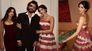 Khushi Kapoor Shares Pictures on the eve of Christmas on social media with Khushi Kapoor and Arjun Kapoor