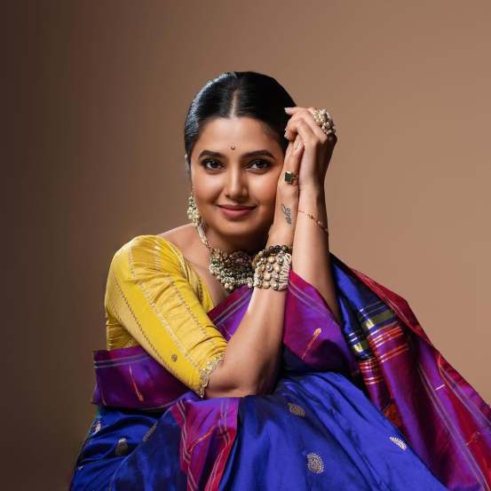 Prajakta mali in blue dress, Prajakta mali new photoshoot, Prajakta mali 2025 look