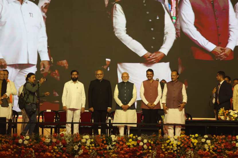 Maharashtra CM oath ceremony attended by big celebrities