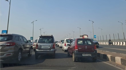 navi Mumbai vashi bridge traffic jam