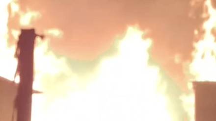 massive fire breaks out at bamboo godown in vasai