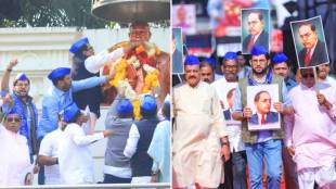 mahavikas aghadi protest in Nagpur against union home minister amit shah over his statement on babasaheb Ambedkar