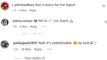 zakir hussain fans commented in his last post