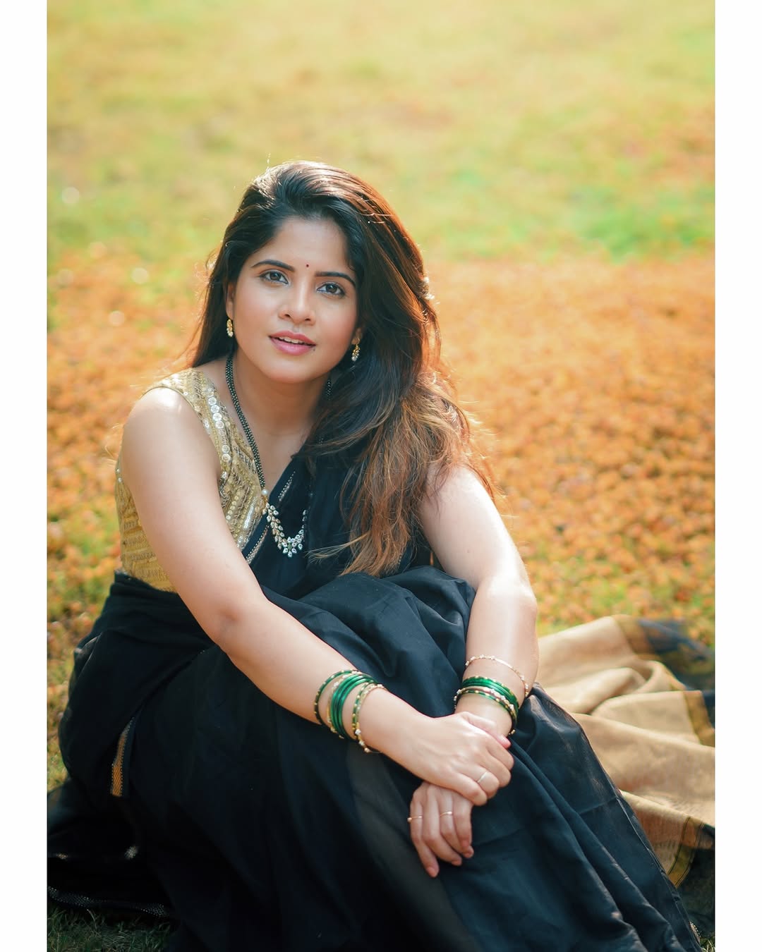 Amruta Deshmukh Black Saree Look
